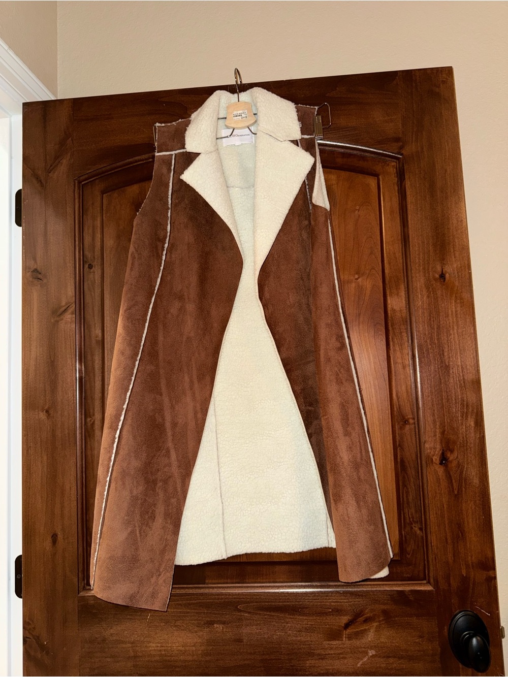 BCBGeneration Faux Shearling Longline Vest – XS